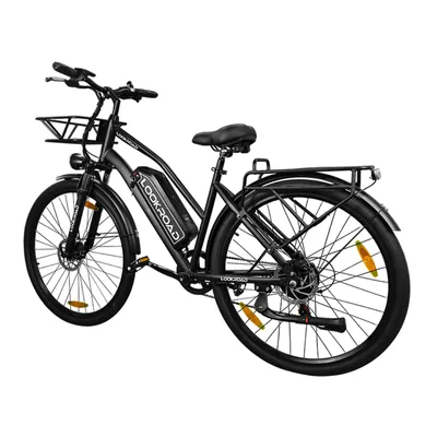 Produktbild von Lookroad L28 MINI E-Bike 250W 25km/h, 36V 18Ah Akku, Shimano 7-Gang, mechanische Scheibenbremsen, IP54, LCD-Display, Korb & Gepäckträger, Schwarz