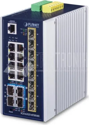 Produktbild von PLANET IP30 Industrial L3 8-Port, Managed, Gigabit Ethernet (10/100/1000), Rack-Einbau, Wandmontage