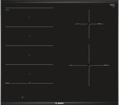 Obrázek produktu pro Bosch PXE675DC1E, Černá, Vestavěné, 60 cm, Indukční varná deska se zónami, Sklokeramický, 4 zóna/zón