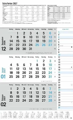 Produktbild von 3-Monats-Planer Klappfälzel 2027