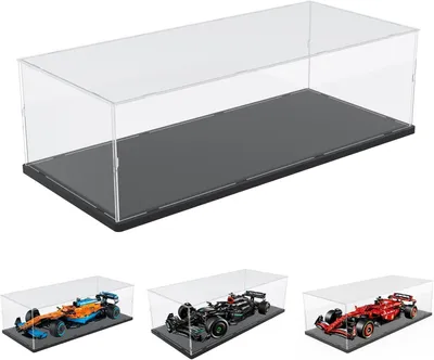 Zdjęcie produktu dla Pojemnik ekspozycyjny z akrylu do modeli LEGO, z czarną podstawą