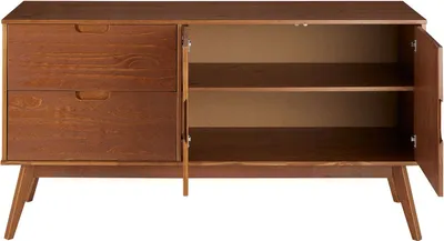 Produktbild von Sideboard TIVOLI skandinavisch aus Massivholz Kastanien farben, Kommode mit 2 Türen und 2 Schubkasten, Anrichte