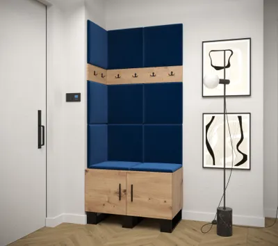 Obrázek produktu pro Předsíňová sestava RUMIE 11 - dub artisan, modré panely
