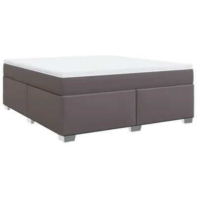 Produktbild von Boxspringbett mit Matratze Grau 180x200 cm Kunstleder