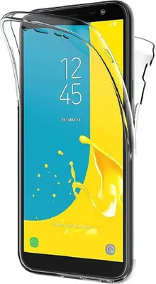 A clear protective case is shown covering a smartphone.
