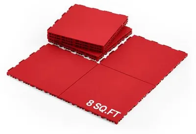 Produktbild von Trainingsmatte 30x30 cm, in sich klappend, 8 Stück, vielseitiges Trainingsfläche für Schießen, auch als Tanzfläche geeignet, rot, 0,74 m²/Box