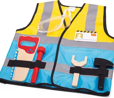 Produktbild von BigJigs Bauarbeiter Verkleidungsset mit Zubehör für Kinder