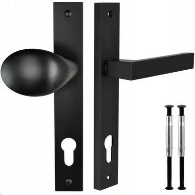 Produktbild von Handmet Türgriff-Set Schwarz Matt für Pforten 72mm