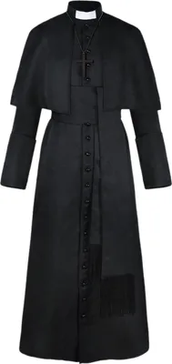 Produktbild von Halloween-Priester-Kostuem mit Kreuz-Halskette, Kostuem, Oberbekleidung, mittelalterlicher Priester, Cosplay-Kostueme, Halloween-Party-Requisiten  (S)