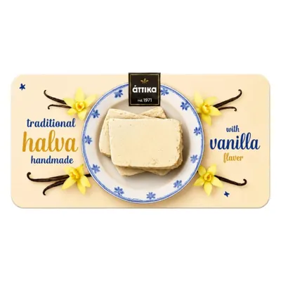 Attika Halva Vanille 250 g Verpackung auf weißem Grund