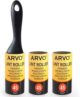 Productafbeelding van Pluisroller met 3 Rollen en Handvat - Verwijdert Haren en Stof van Kleding en Meubels