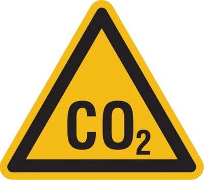 Produktbild von Dreifke® Warnschild, Warnung vor CO2 - praxisbewährt | Folie selbstklebend | ...