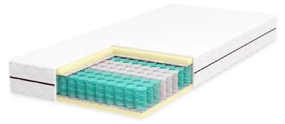 Produktbild von Matratze 160x200 cm - Weich (H2) - Multipocket Federkernmatratze - Höhe 19 cm - 7-Zonen - HR-Schaumstoff - Hypoallergen & Antibakteriell