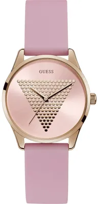 Produktbild von Guess Damen Armbanduhr Mini Imprint P RS GLD CS / SUN ROSE PINK LOGO DL / PINK SMTH SILICONE STRP W1227L4