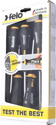 Produktbild von Felo Schraubendreher Satz 5-teilig ERGONIC 450 Schlitz SL, Kreuzschlitz PH Philips, Set Kombination