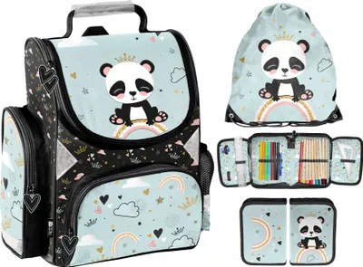 Produktbild von Schulranzen Set 3 teilig Tornister Mädchen Panda