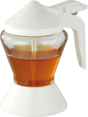 Produktbild von Fackelmann Honigspender, Honigtopf, Sirupbehälter zum Servieren von Honig und Sirup (Farbe: Weiß)