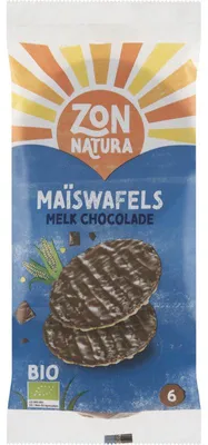 Produktbild von Zonnatura Maiswafel mit Milchschokolade, 75 g – Knuspriger Snack