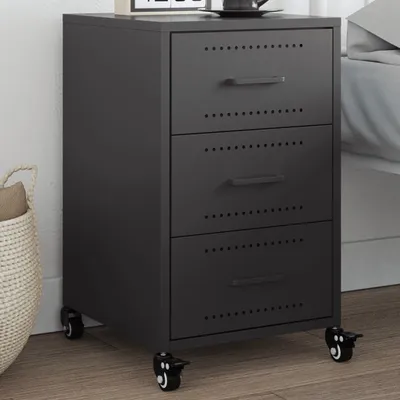 Immagine prodotto di Maison Exclusive - Comodino nero 36x39x59 cm Acciaio