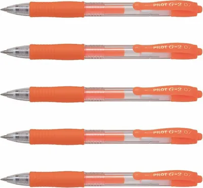 Produktbild von Pilot G2-07 Gelschreiber Neonorange - 5er-Set