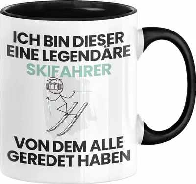 Produktbild von Skifahrer Geschenk Tasse Lustige Geschenkidee Geburtstag für Skifahrer Ich Bin Dieser Legendäre Skifahrer Von Dem Alle Geredet Haben Kaffee-Becher (Schwarz)