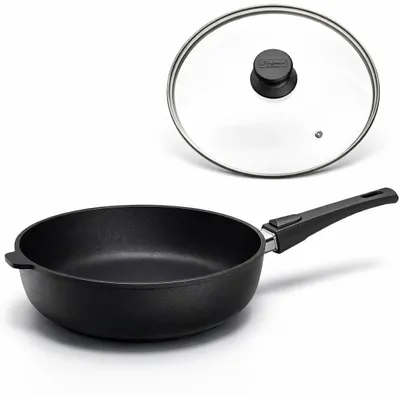 Imagen del producto de Sartén de aluminio fundido - Borde alto - 28 cm - 2,6 litros - Sin PFAS - Apta para inducción - Negro