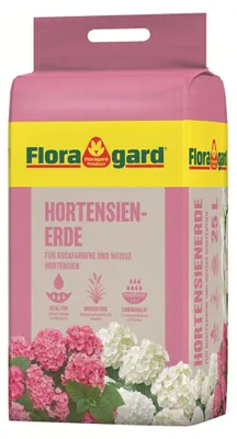 Produktbild von Hortensienerde Floragard für rosa- & weiß-blühende Hortensien 25 L