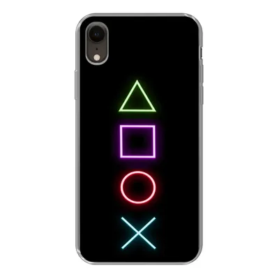 Produktbild von MuchoWow® Handyhülle Schutzhülle Hülle für iPhone XR Gaming - Neon - Konsole - Schwarz - Controller - Gaming Silikon Softcase Handy Hülle - Schutzdeckel