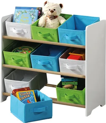 Produktbild von KESPER Kinderregal mit neun Stoffboxen 65 x 60 x 30 cm bunt 17716