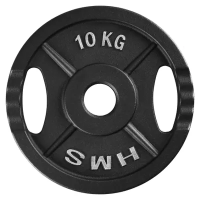 Produktbild von Olympische Hantelscheibe Schwarz 10 Kg Hms Tod10