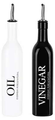 Produktbild von 2er Menage Öl & Essig Set 500 ml Glasflaschen mit Edelstahl Ausgießer