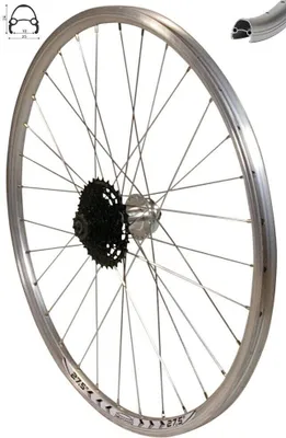 Produktbild von REDONDO 27,5 Zoll Hinterrad Laufrad Felge Silber Disc + 8 fach Shimano Kassette