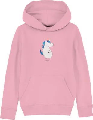 Produktbild von Mr. & Mrs. Panda Organic Kinder Hoodie Einhorn Mann 12-14 Jahre (152/164) - Baumwolle Pink - Geschenk, Kapuzenpullover, BFF, Unicorn, Familie, Sweater, Kinderbekleidung