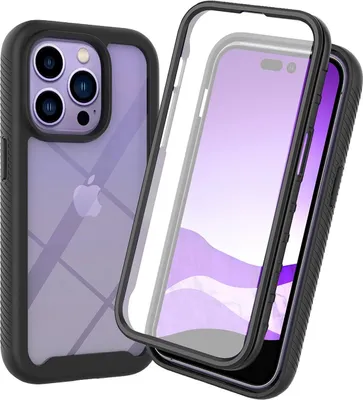 Image de Cazy Coque compatible avec iPhone 15 Pro Max Coque - Coque de Protection Totale 360° avec Protecteur d'Écran Intégré - Noir