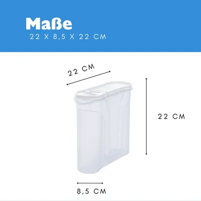 Produktbild von Novaliv Schüttdosen 6er SET Vorratsdose zum Streuen 2,4 Liter - Maße (LxBxH): 22 x 21 x 8,5 cm - Dose mit Deckel 2l für Müsli Mehl Zucker Dosen Küchen Organizer Food Box Meal-Prep-Boxen