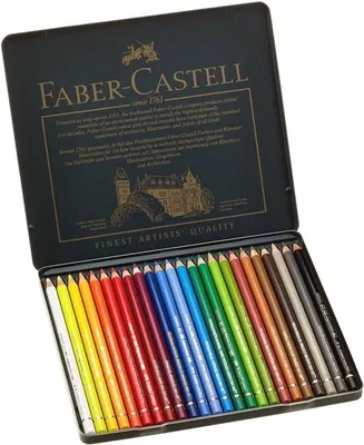 Image de Crayons de couleur 24 Polychromos - Boîte métallique pour artistes