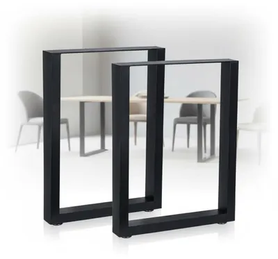 Produktbild von Mucola Tischgestell 2er Set Tischkufen Stahl Tischuntergestell Tischbeine Kufengestell Industrie Design - Schwarz 40x43 cm