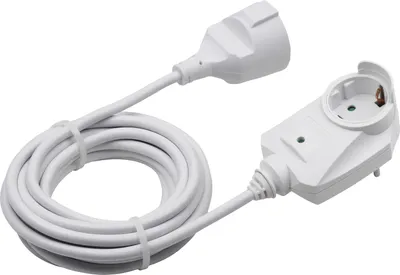 Produktbild von Meister Schutzkontakt-Verlängerung mit Zusatzstecker 5 m Kabel weiß IP20 Innenbereich
