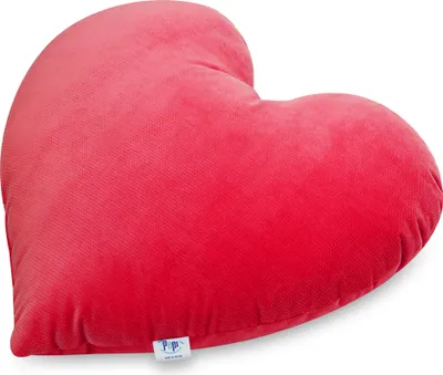 Produktbild von Pepi Kuschelkissen in Herz Form - Handgenäht Antiallergenes Herzkissen 48×43 cm - weiches Kinderkissen Dekokissen für Babys Plüschherz - Heart Red