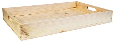 Produktbild von Serviertablett aus Holz 60x40x8cm Holztablett Frühstückstablett Dekotablett Betttablett Natur