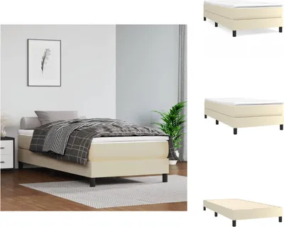 Image de vidaXL Lit Boxspring Crème 80x200 cm Similicuir - Lits et Sommiers
