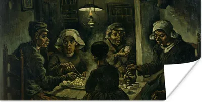Produktbild von MuchoWow® Poster Die Kartoffelesser - Vincent van Gogh 150x75 cm - ohne Rahmen