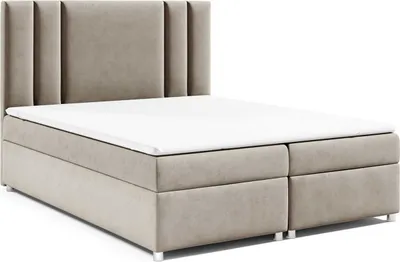 Produktbild von Best for Home Boxspringbett mit Bettkasten Trinity K-8 Bonellfederkern inkl. Topper, mit Lieferung, Aufbau & Entsorgung 200x200-Beige