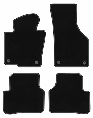 Produktbild von Velours-Fußmatten für Volkswagen Passat B6 2005-2010 (Limousine/Kombi/Variant) – 4-tlg, Schwarz, passgenau – Wielganizator BASIC