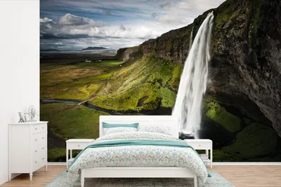 Produktbild von MuchoWow® Fototapete für Wohnzimmer oder Schlafzimmer Wandtapete Vinyl Motivtapete Wasserfall - Berg - Dschungel - 600x400 cm - Vinyltapeten