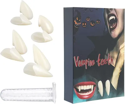 Productafbeelding van Vampiertanden - Hoektanden Blood Sucker - 4 paar - Herbruikbaar - Halloween - Vampier - Zombie - Duivel - Heks