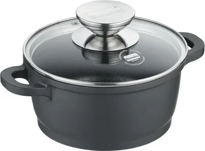 Produktbild von Kochtopf mit Glasdeckel 16, 20 oder 24 cm, Aluguss, schwarz - Vario Click (neue Version)
