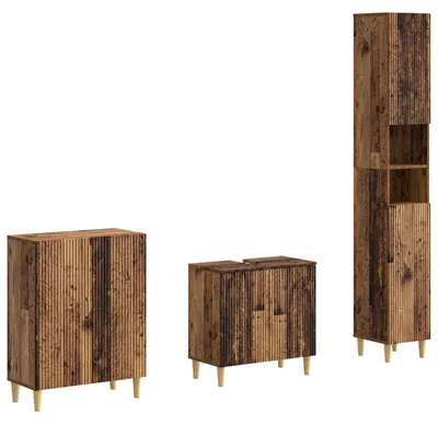 Immagine prodotto di Sistema di mobili da bagno in 3 pezzi, modello ARNHEM, in legno di recupero