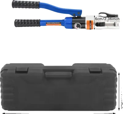 Obrázek produktu pro Hydraulické krimpovací kleště, síla 10 tun, univerzální vyměnitelné matrice, modrá barva