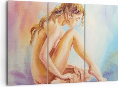 Produktbild von Bild auf Leinwand - Leinwandbild - 3 Teile - Frau Nacktheit Abgesehen von - 105x70cm - Wand Bild - Wanddeko - Wandbilder - Leinwanddruck - Bilder - Wanddekoration - Leinwand bilder - CE105x70-4174